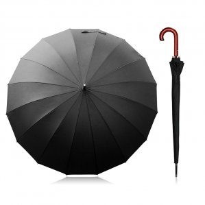 47" Long Wooden Bent Handle Umbrella