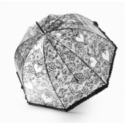 Flower & Heart Clear Bubble Umbrella