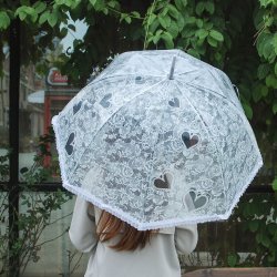 Flower & Heart Clear Bubble Umbrella